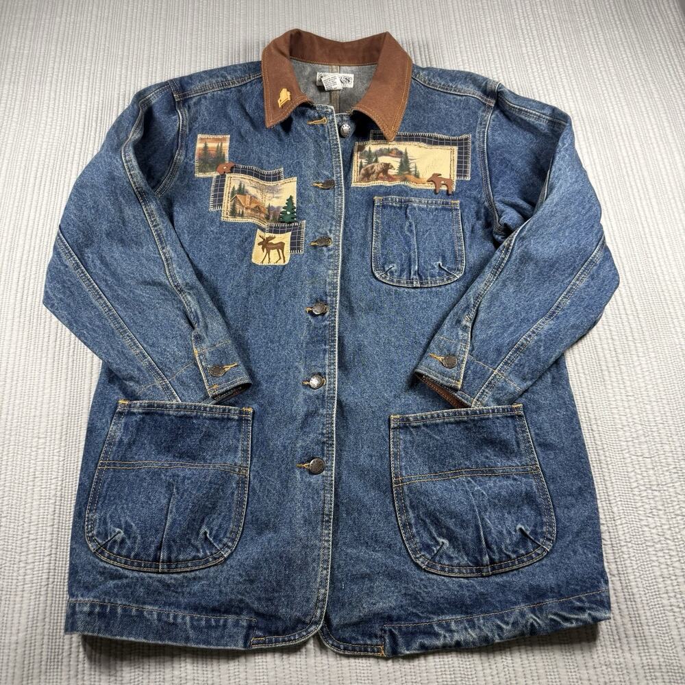 Haiks Blue Jean Barn Jacket Women’s L Patchwork Naturecore Cottagecore